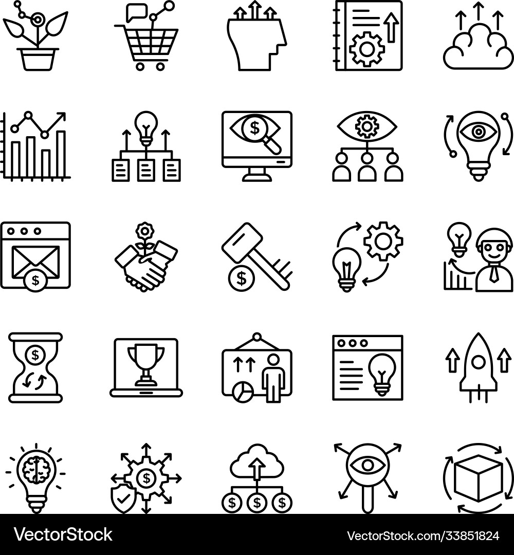 Growth hacking line icons Growth hacking line icons vector image