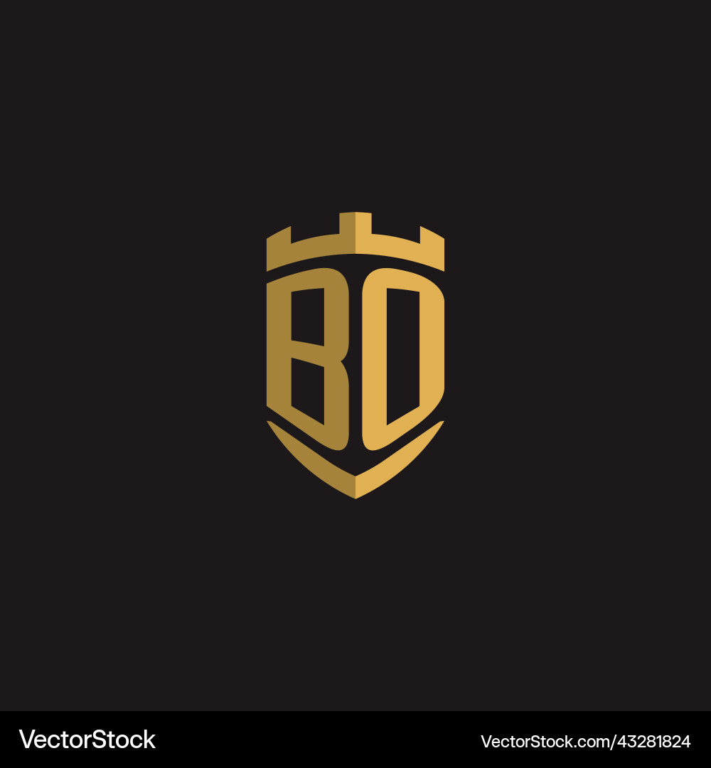 Initials bo logo monogram with shield style design Vector Image