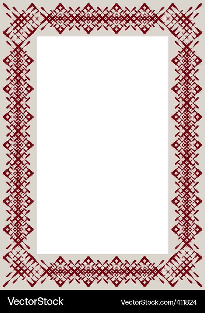 Intricate Red Frame Pattern vector image