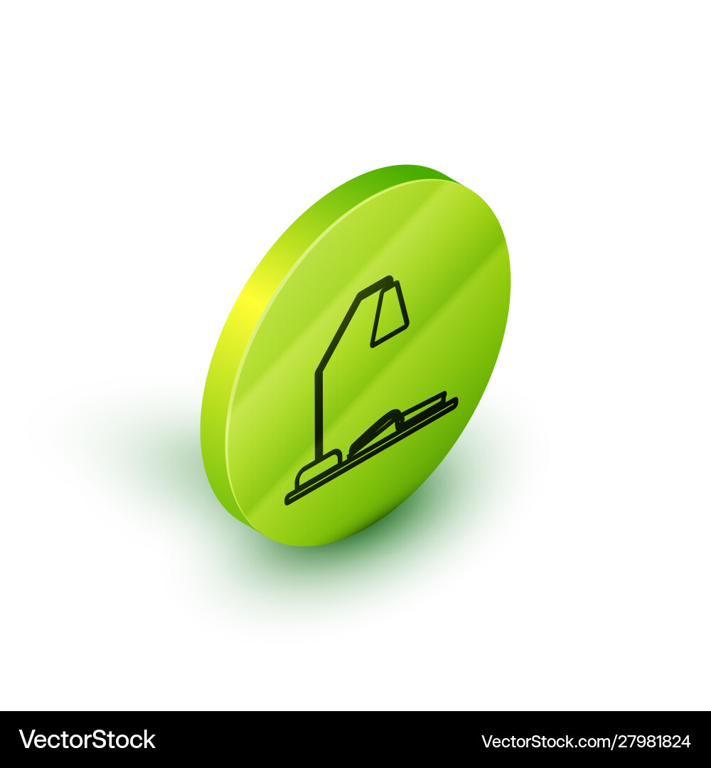 Isometric line workplace with table lamp and open Isometric line workplace with table lamp and open vector image