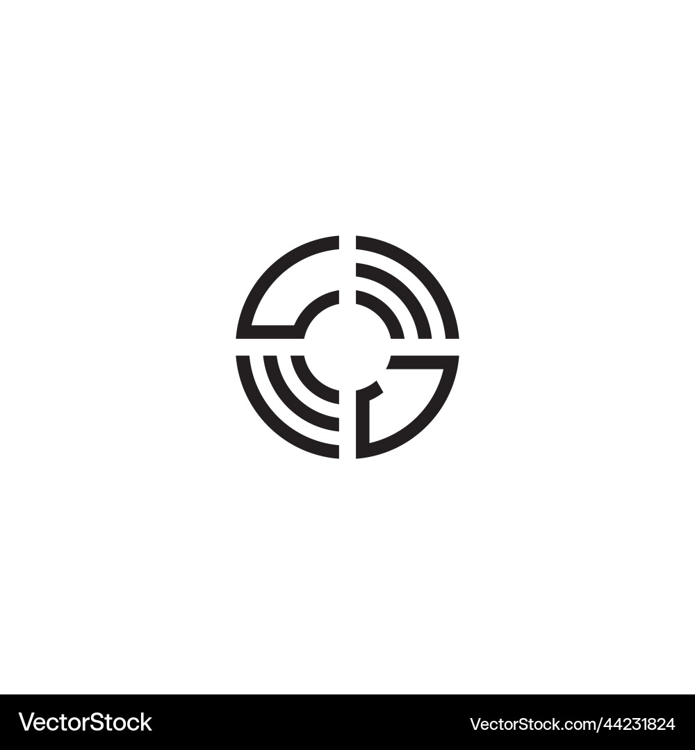 Ju circle line logo initial concept with high Ju circle line logo initial concept with high vector image