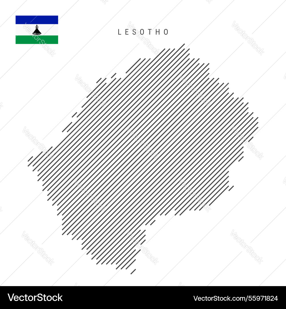 Lesotho map from pattern of black slanted Lesotho map from pattern of black slanted Vector Image