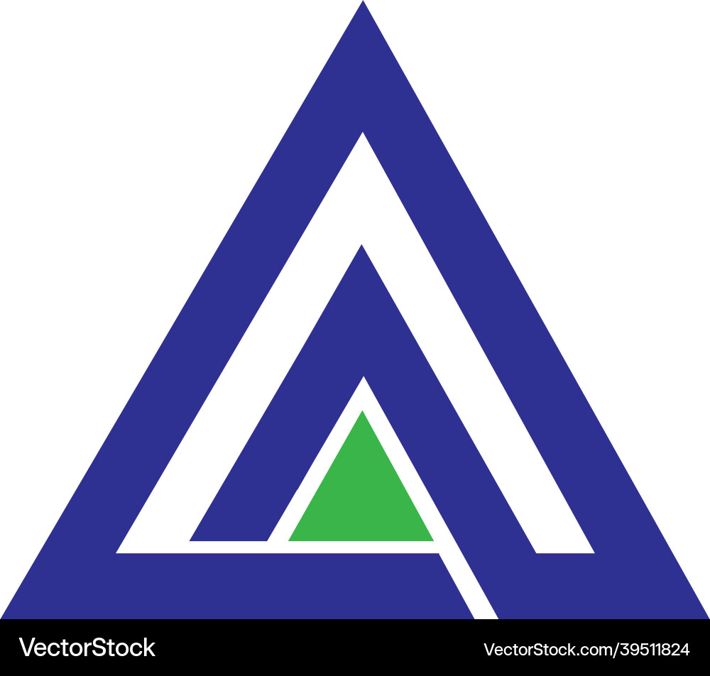 Letter a logo with triangle shape two ins Vector Image