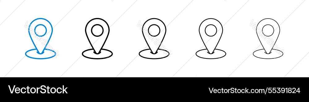 Marker icons in five different stroke sizes Marker icons in five different stroke sizes vector image