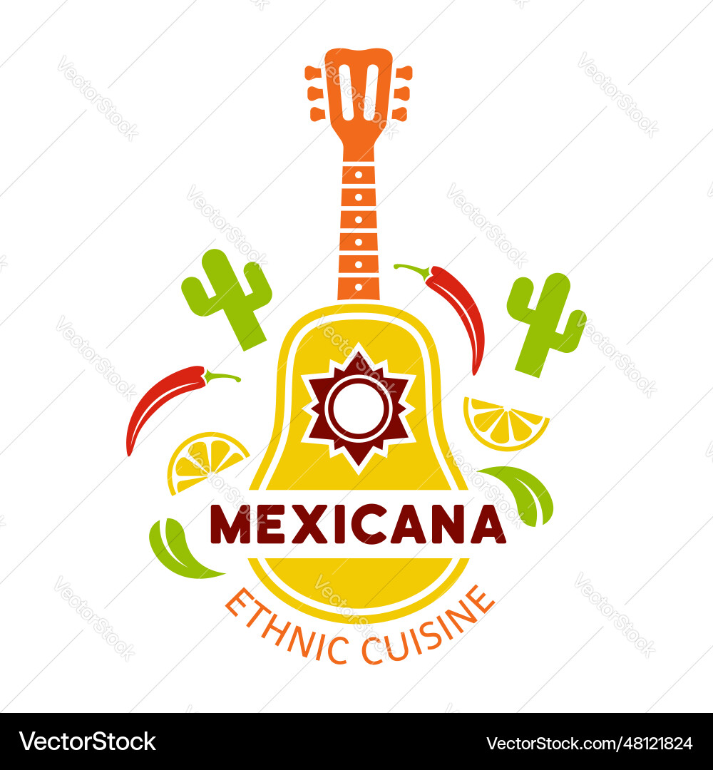 Mexican food label emblem badge or logo Mexican food label emblem badge or logo vector image