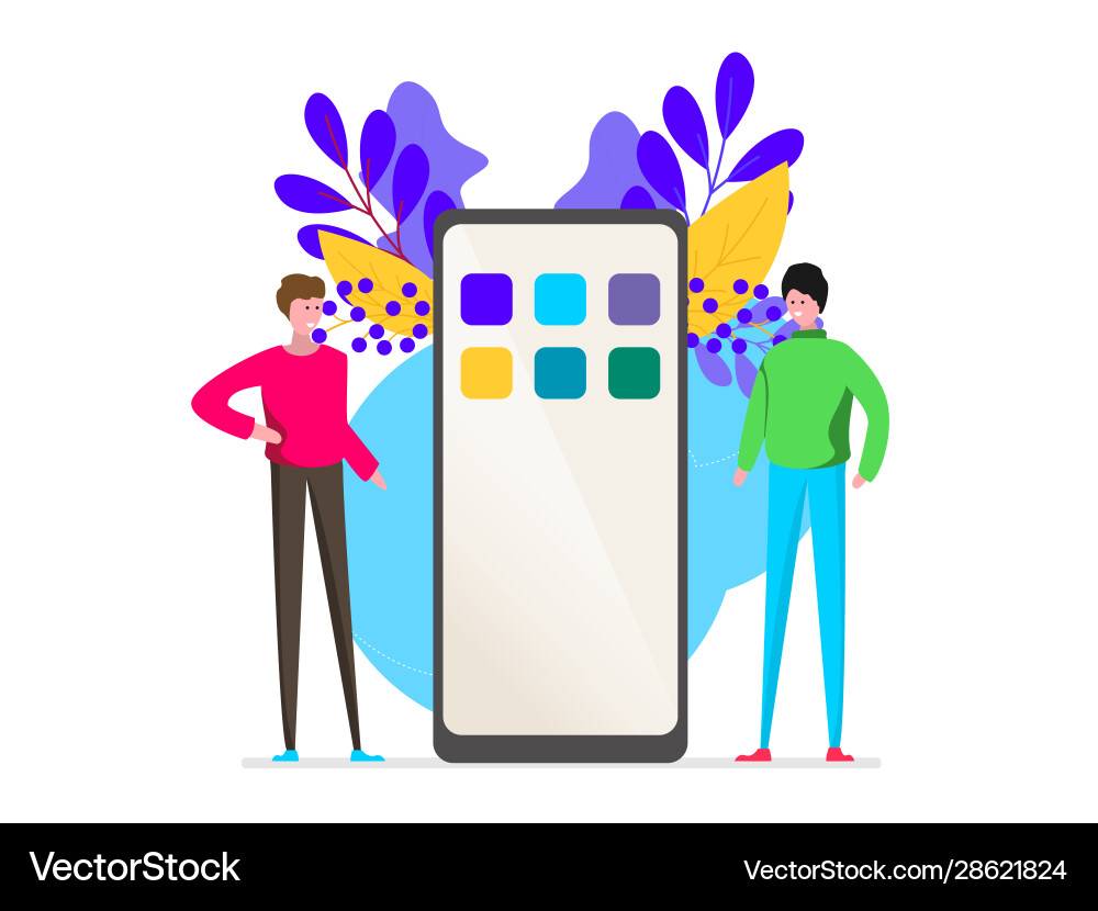 Mobile application development concept Mobile application development concept vector image