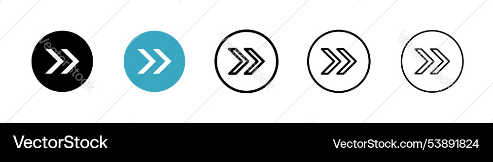 Next arrow icon set Next arrow icon set vector image