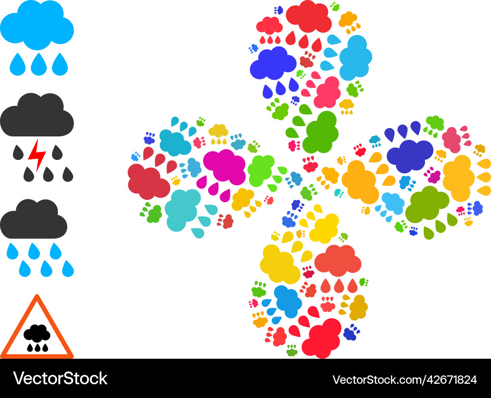 Rain cloud icon colorful curl motion Vector Image