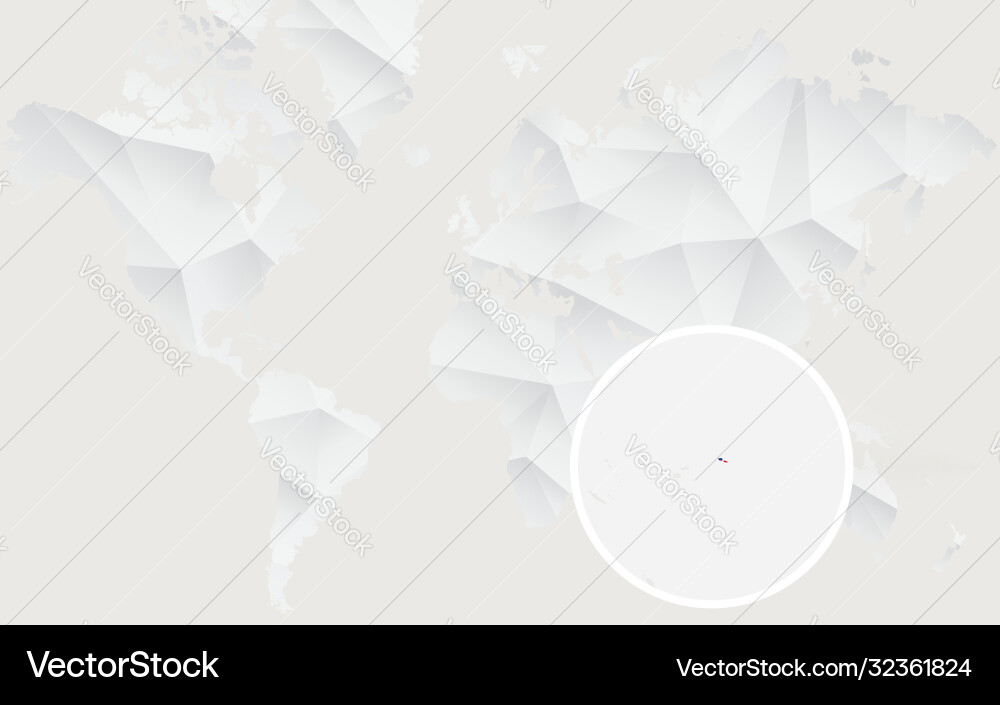 Samoa map with flag in contour on white polygonal Samoa map with flag in contour on white polygonal vector image