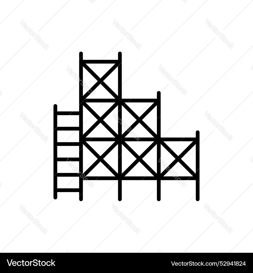 Scaffolding icon set construction building Vector Image
