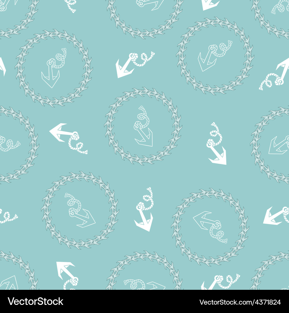 Seamless texture with pattern of stylized anchors vector image