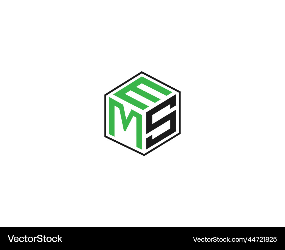 Abstract font ems and mes logo design Abstract font ems and mes logo design Vector Image