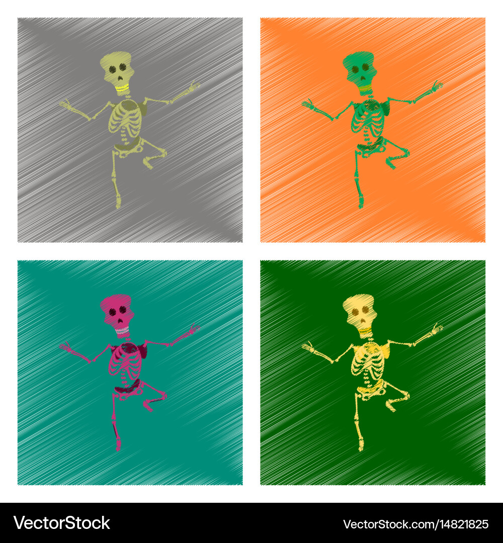 Assembly flat shading style icon skeleton Vector Image