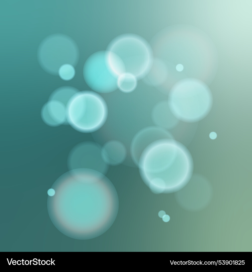 Background with bokeh effect in turquoise tones vector image