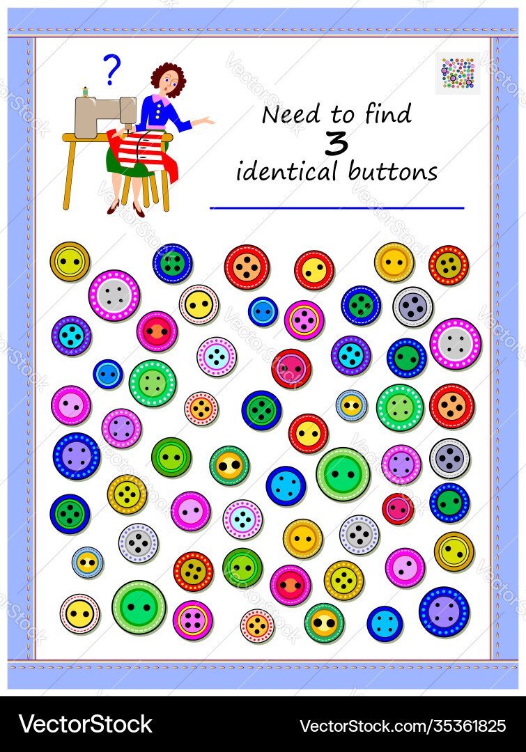Button Matching Puzzle Game vector image