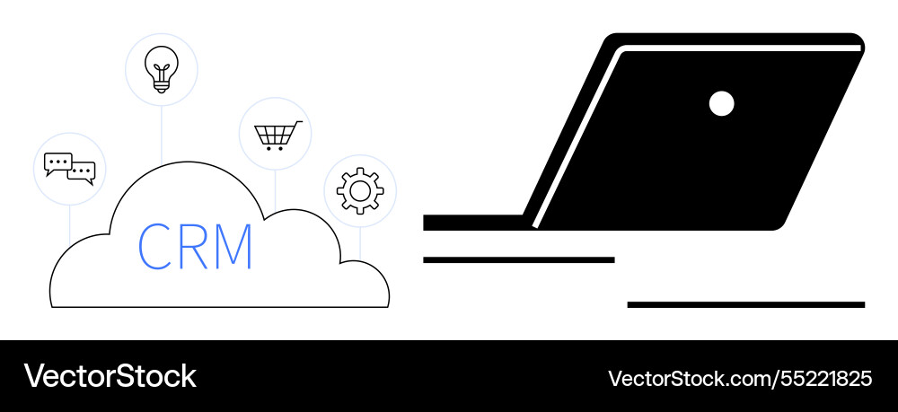 Cloud-based crm integration with multiple Cloud-based crm integration with multiple vector image