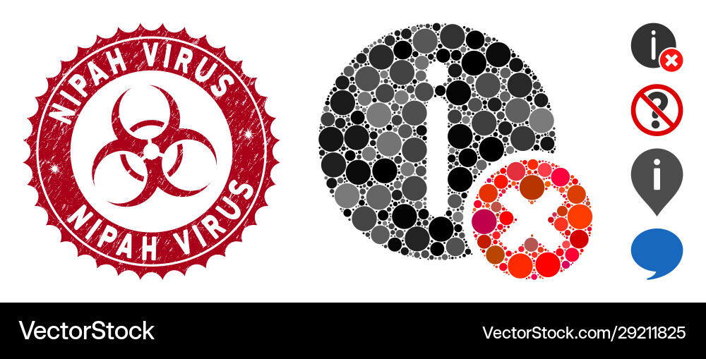 Collage incorrect info icon with distress nipah Vector Image