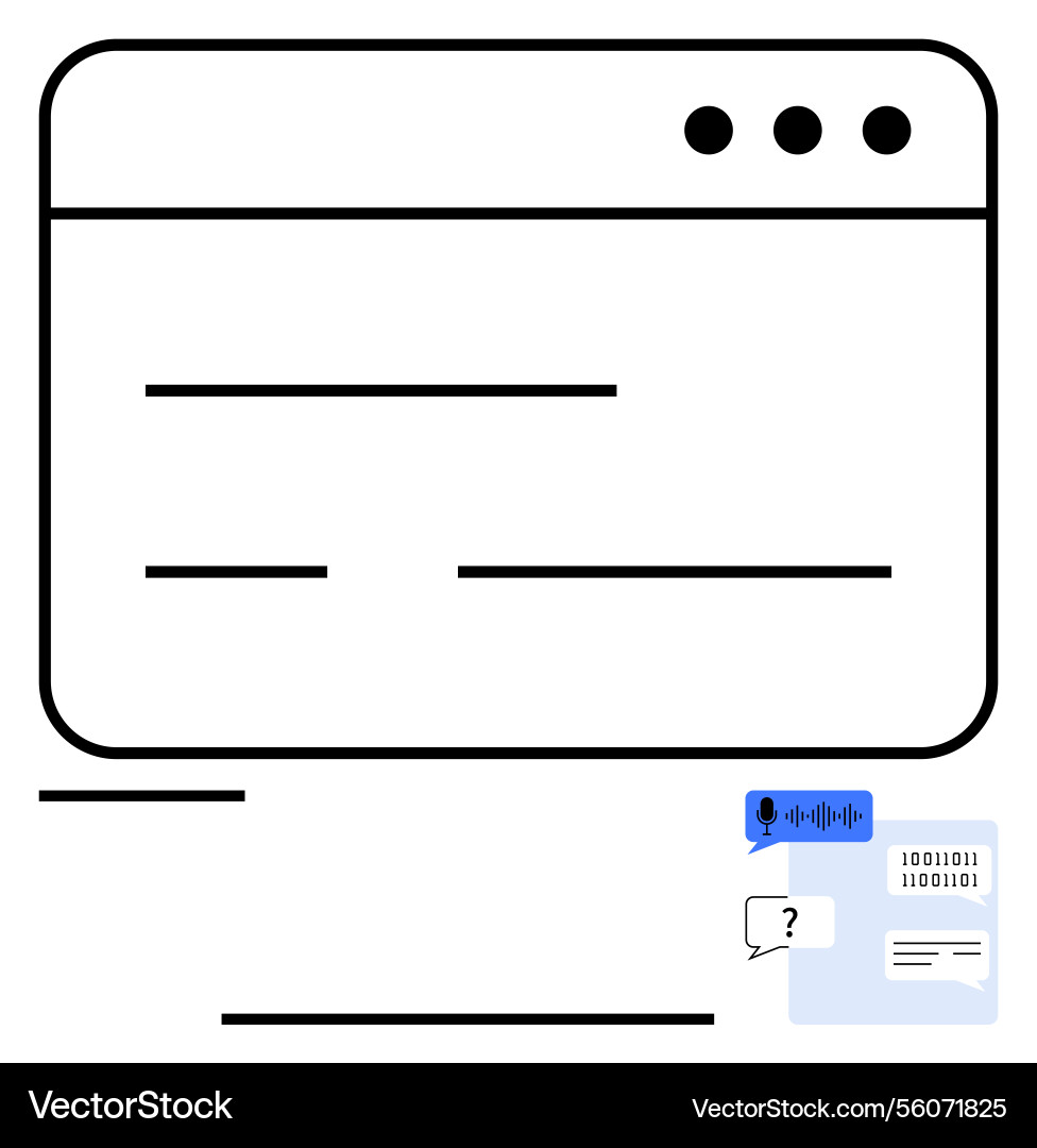 Conceptual browser window with chat interface Conceptual browser window with chat interface vector image