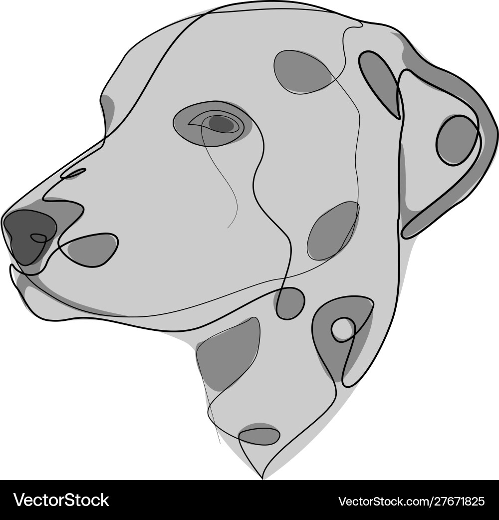 Continuous line dalmatian single minimal Continuous line dalmatian single minimal Vector Image