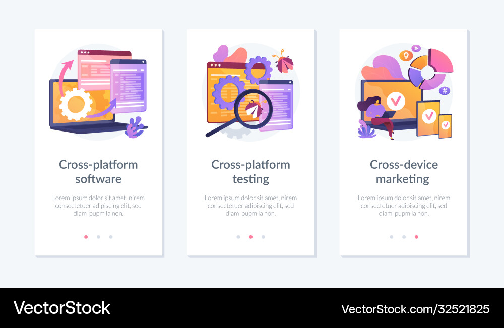 Cross-platform software app interface template Cross-platform software app interface template vector image