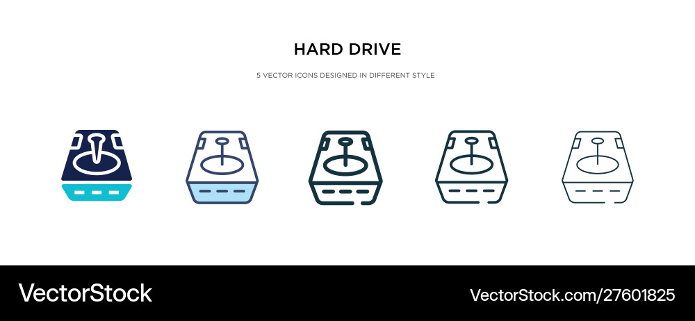 Hard drive icon in different style two colored Hard drive icon in different style two colored vector image