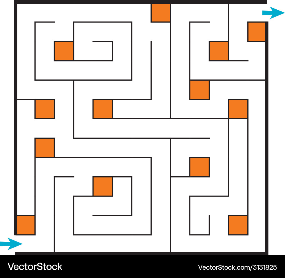 Komplexe quadratische Maze Vektorbild