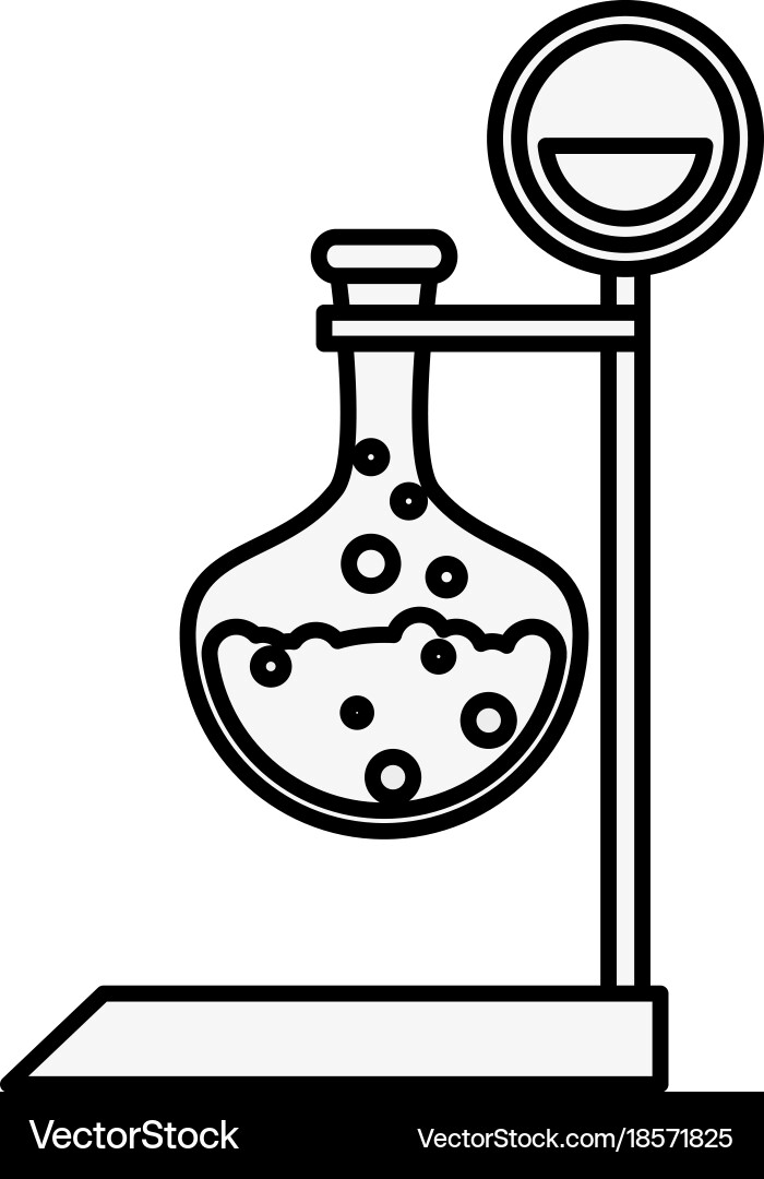 Lab flask on tripod Vector Image