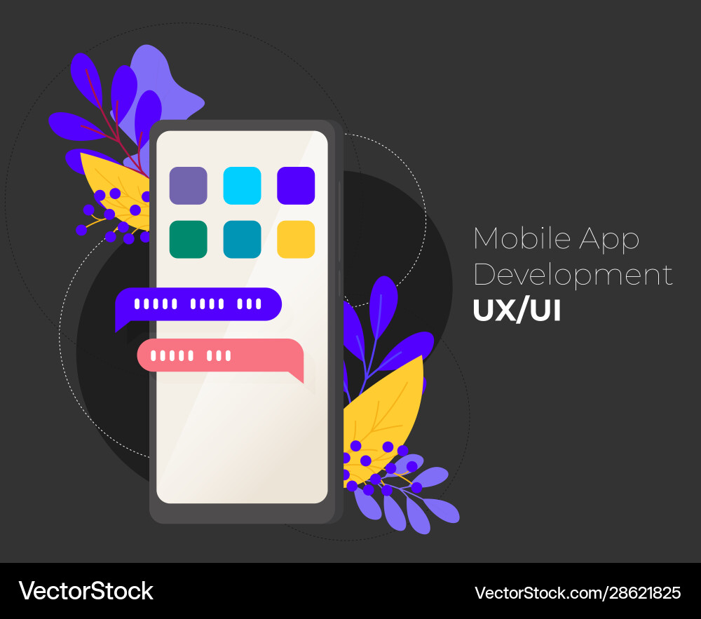 Mobile application development concept Mobile application development concept vector image
