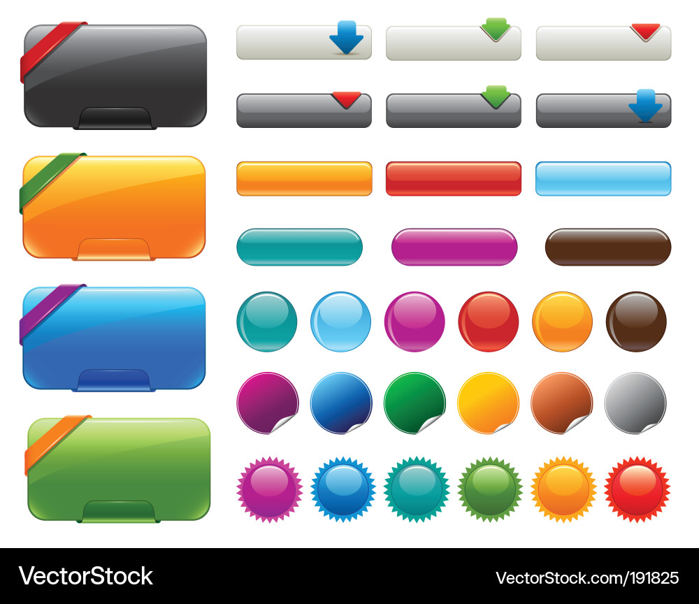 Modern Button Collection vector image