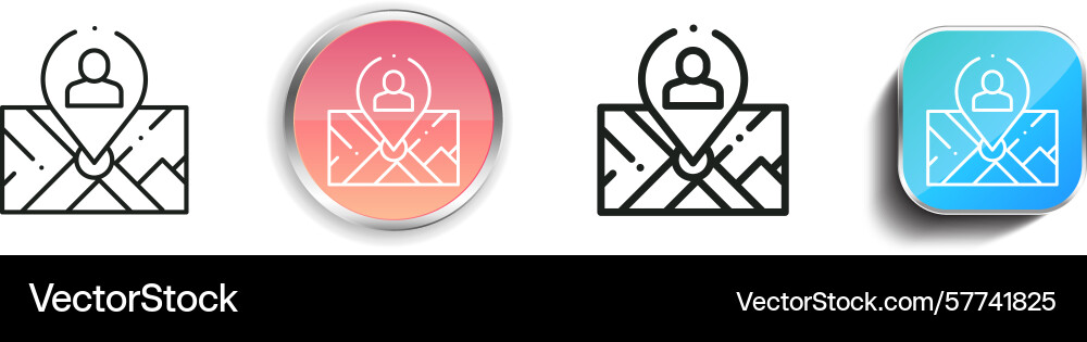 Position icon thin linear regular and button Position icon thin linear regular and button vector image