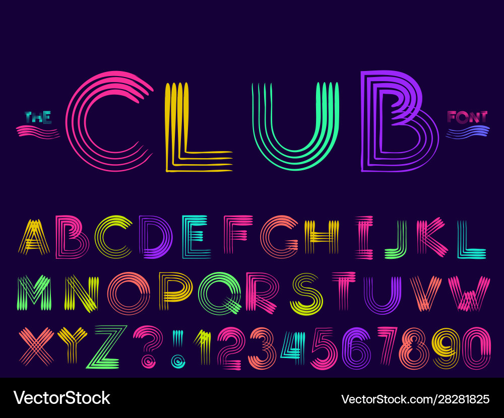 Set abstract font and alphabet Set abstract font and alphabet vector image