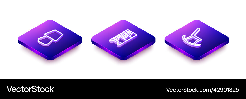 Set isometric line table lamp library bookshelf Set isometric line table lamp library bookshelf Vector Image