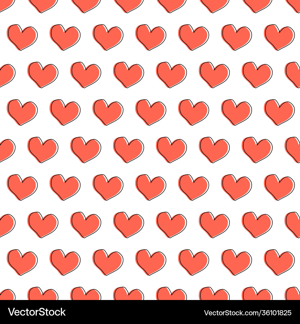 Simple basic heart shape repeat pattern design Simple basic heart shape repeat pattern design vector image