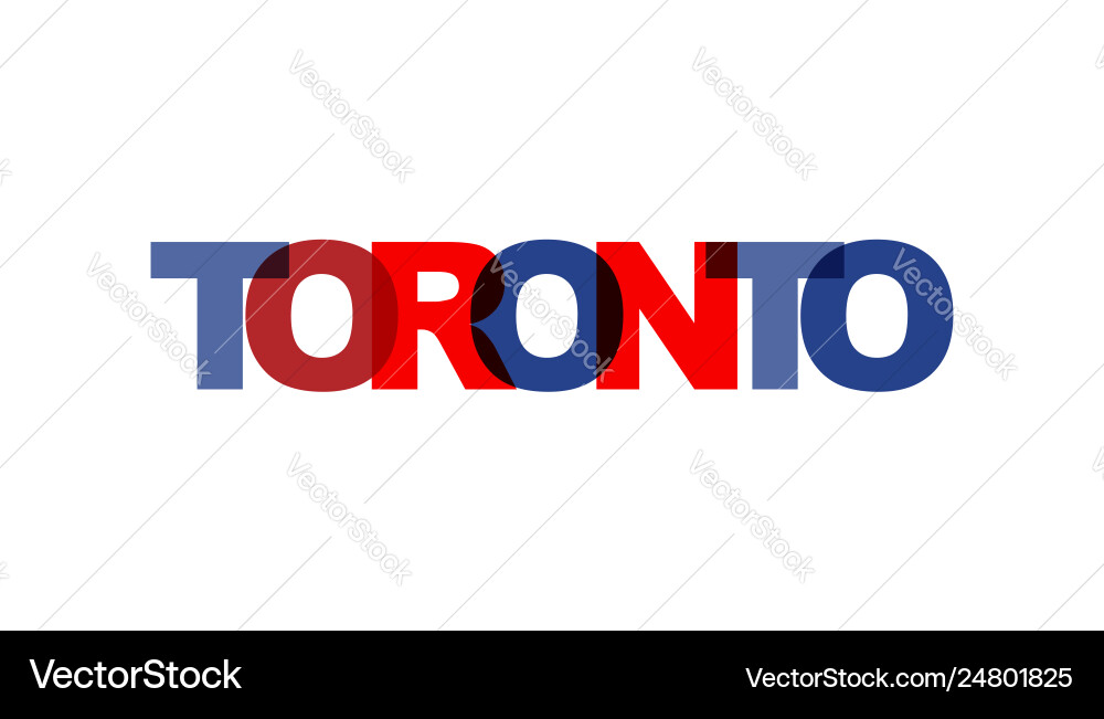 Toronto phrase overlap color no transparency vector image