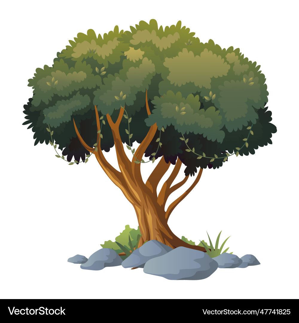 Tree with white background Tree with white background vector image