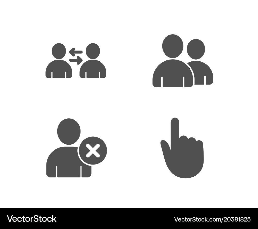Users delete user and communication icons hand vector image