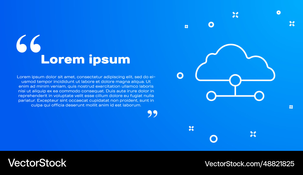 White line network cloud connection icon isolated White line network cloud connection icon isolated vector image