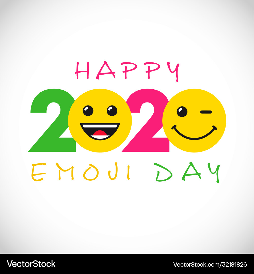 2020 smile web emozzi day 2020 smile web emozzi day vector image