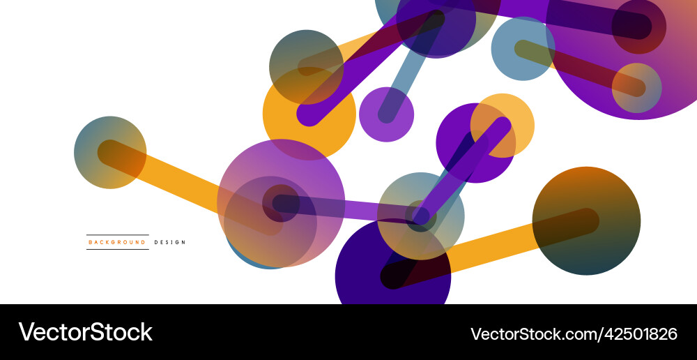 Abstract background round dots connected by lines Vector Image