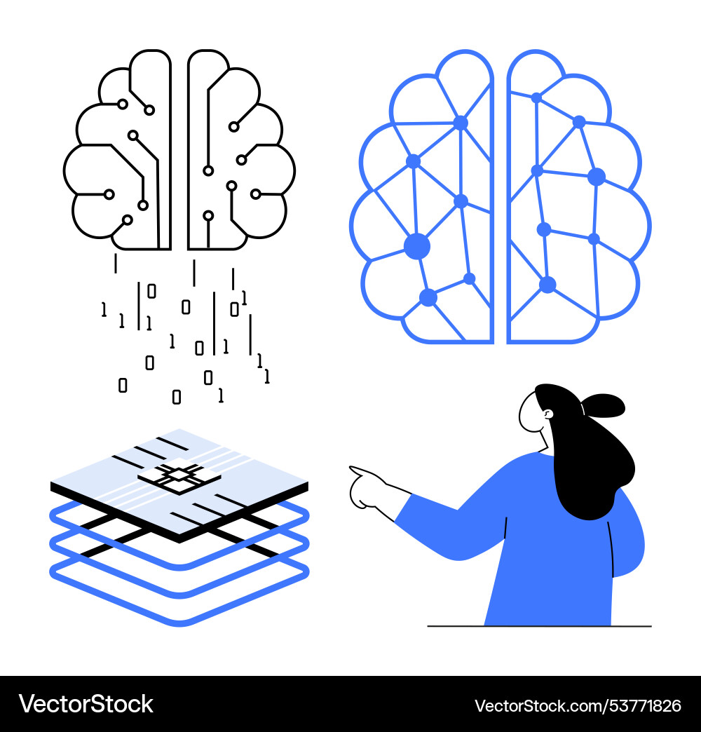 Abstract concepts of artificial intelligence Vector Image