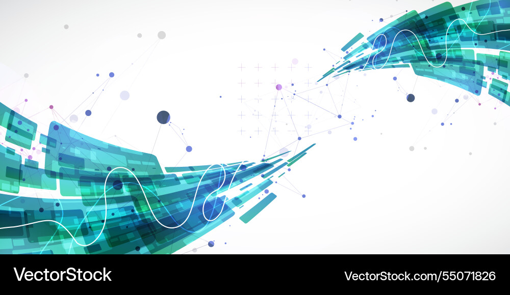 Abstract wave of rectangles with plexus elements Abstract wave of rectangles with plexus elements vector image