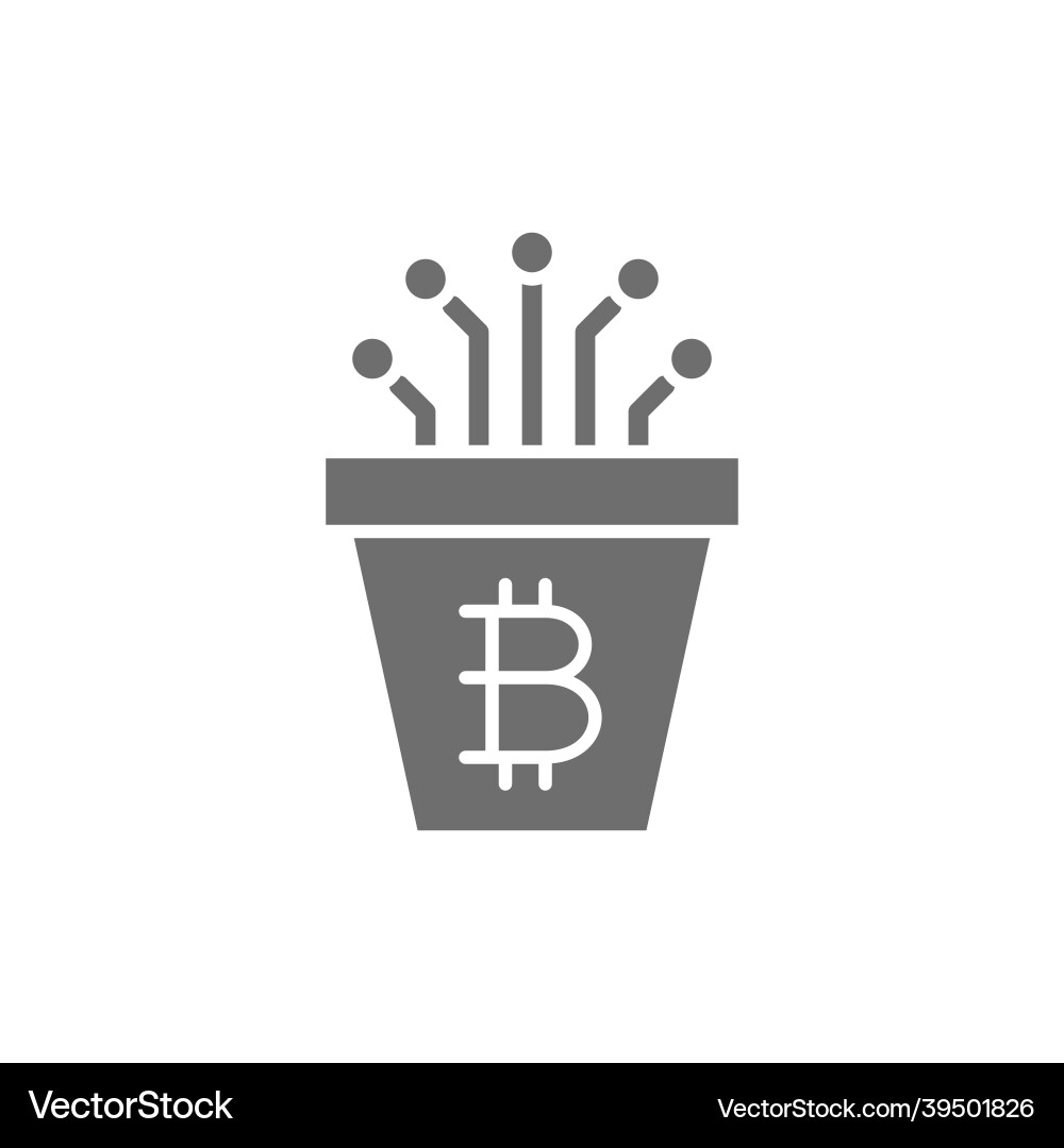 Bitcoin pot with closed contacts blockchain Bitcoin pot with closed contacts blockchain vector image