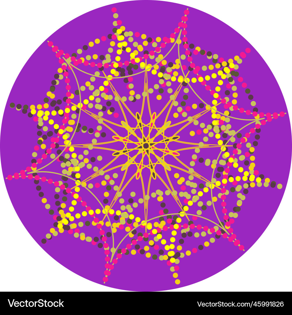 Circular symmetrical color pattern of lines vector image