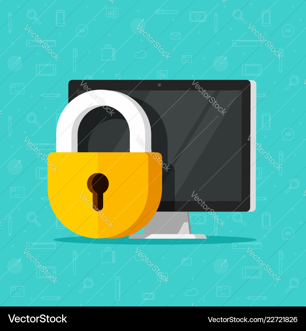 Computer security isolated Computer security isolated vector image