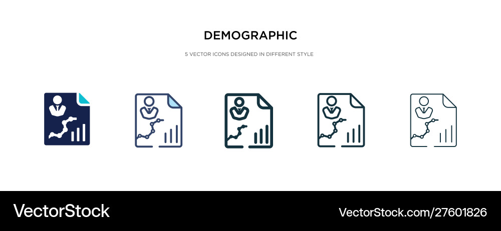 Demographic icon in different style two colored vector image