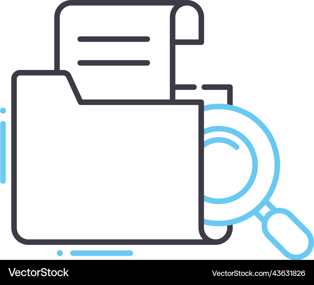 Documentation management line icon outline symbol vector image