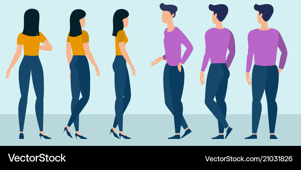 Dynamic Character Poses - Animation Ready vector image