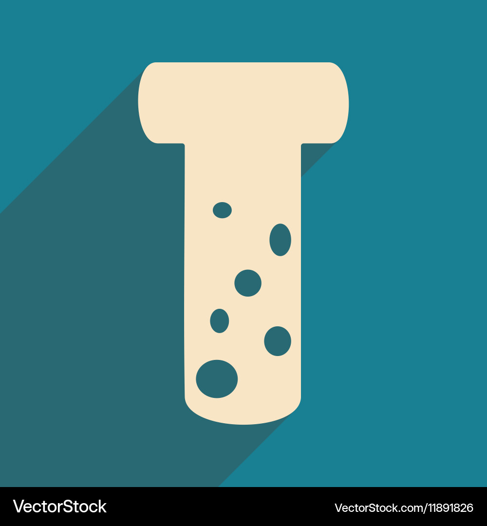 Flat with shadow icon and mobile applacation flask Vector Image