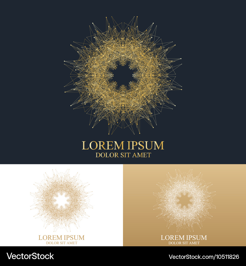 Geometric abstract round form with connected line vector image