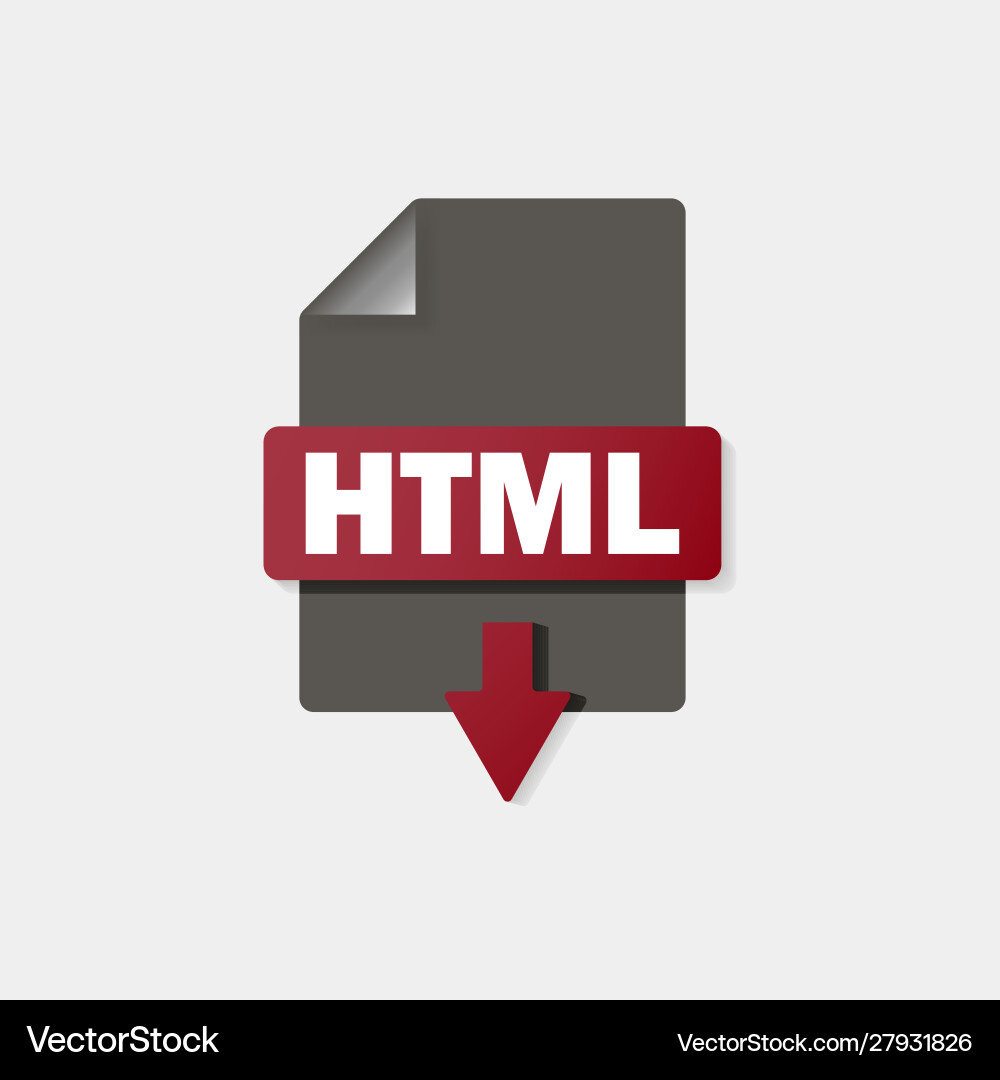 Html download icon on background button vector image